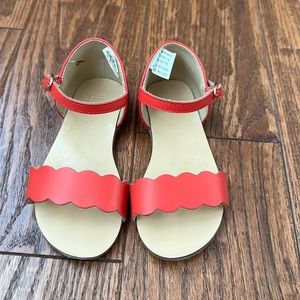 Janie and Jack scalloped red sandals